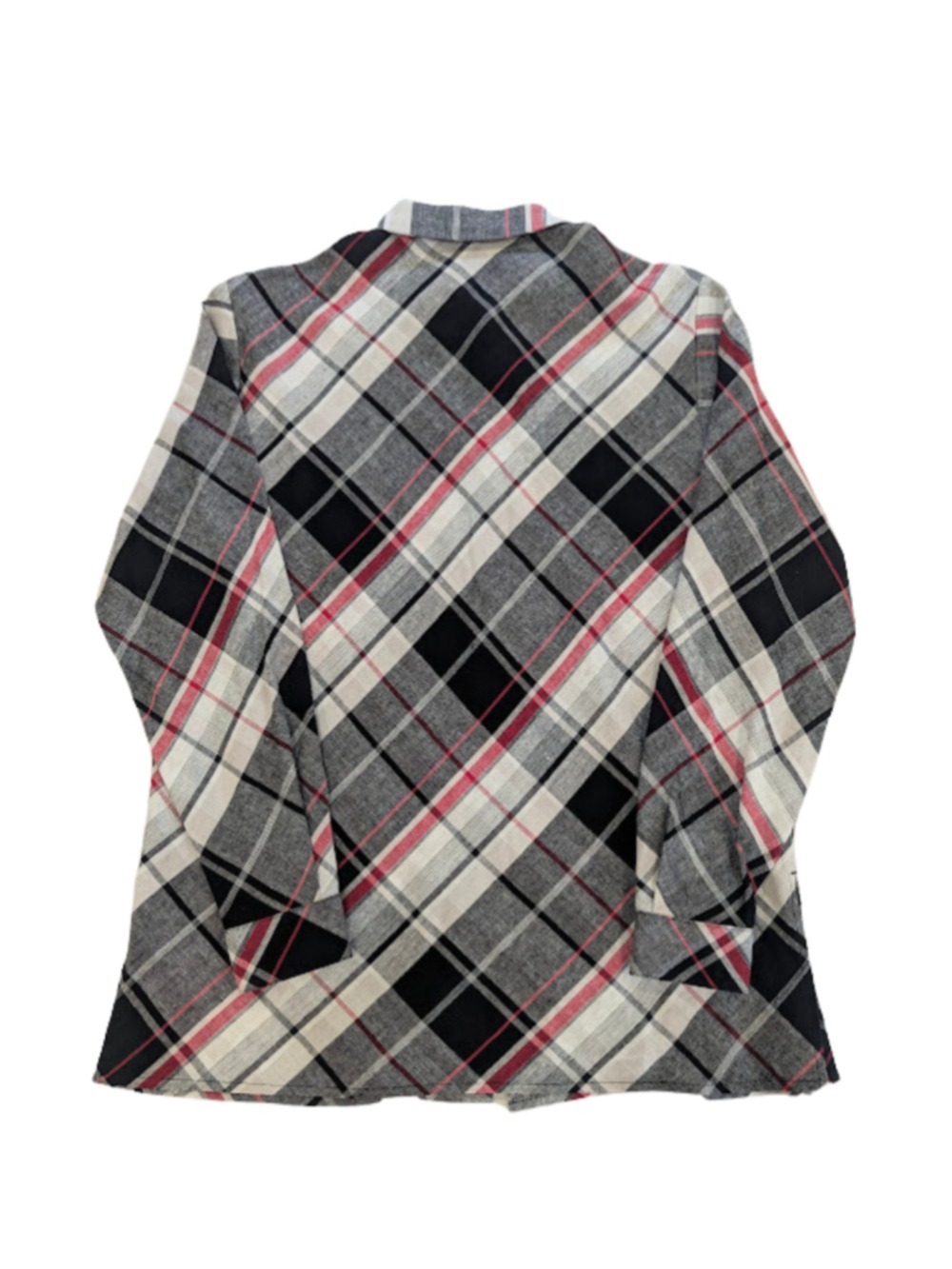 Linen Blend Plaid Requirements Womens Shirt M Grunge Academia Cabincore Y2K - Picture 6 of 9